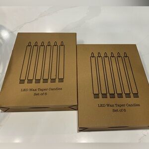LED Wax Taper Candles Set of 6 in each box 2 boxes total of 12 candles w/Remotes